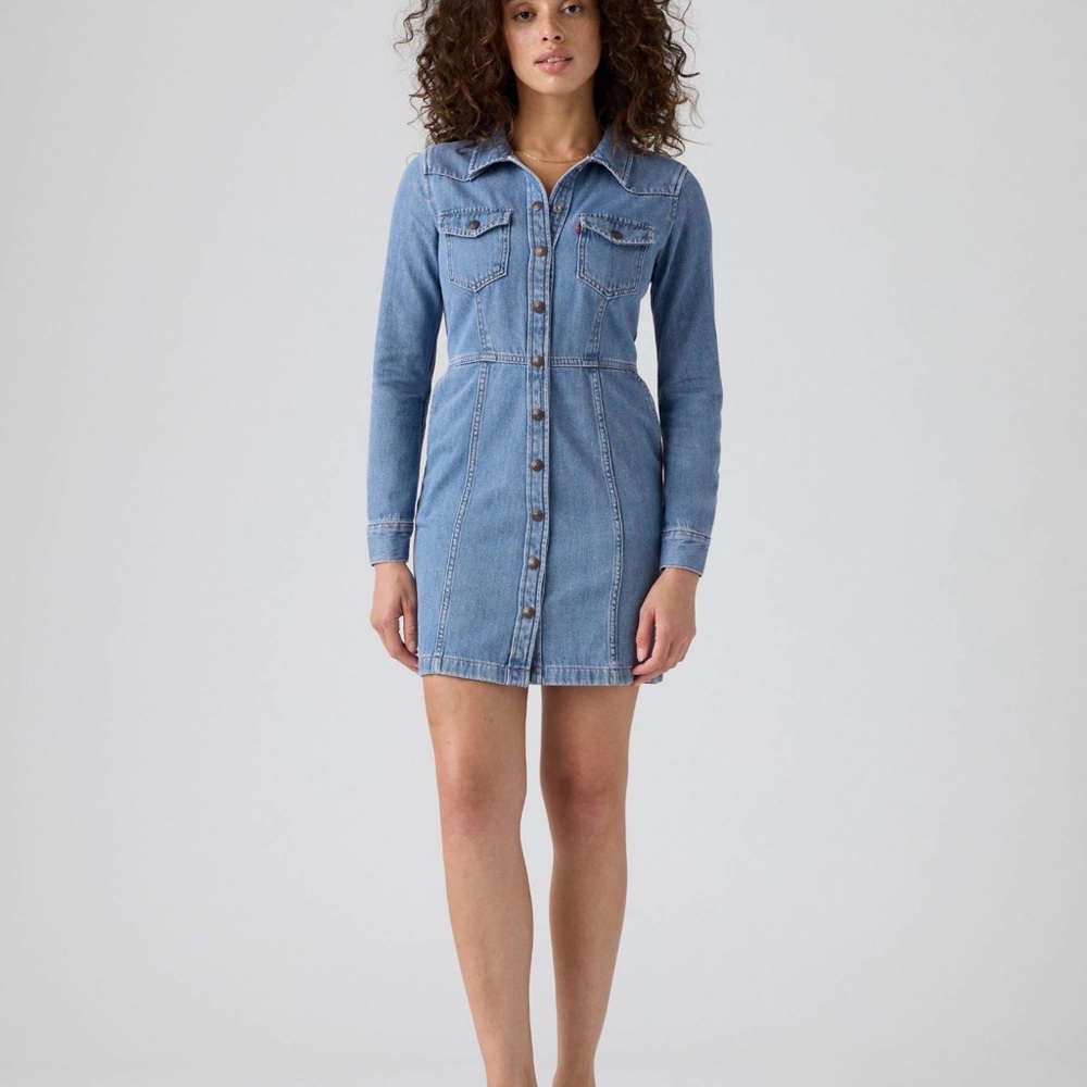 SOLD! Levi's Blue Long Sleeve Denim western Dress